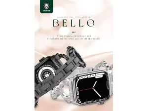 بند فلزی نگین دار اپل واچ 38 و 40 و 41 میلی متر گرین Green Apple Watch 38/40/41mm Bello Jeweled Metal Band