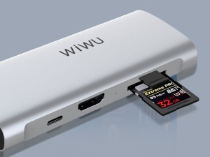 هاب تایپ سی 7 پورت مک بوک فلزی ویوو WiWU 7-in-1 Type-C Hub Docking Station Alpha 731HP