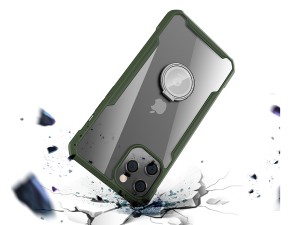 قاب محافظ حلقه دار آیفون 11 پرو گرین Green Stylishly Tough iphone 11 Pro Shockproof Finger Ring Case