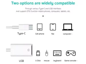 کابل تبدیل او تی جی تایپ سی به یو اس بی کوتتسی Coteetci USB-C USB-A OTG Conversion line 33016