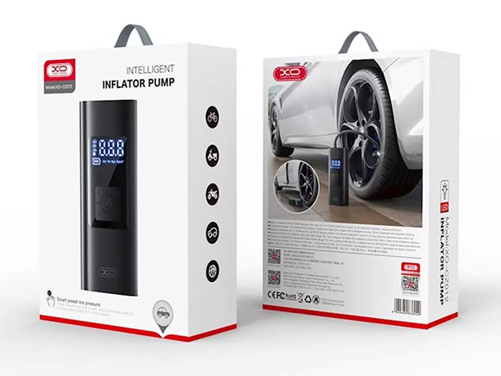 پمپ‌باد و چراغ قوه بی‌سیم 6000 میلی‌آمپرساعت ایکس‌او XO Air pump and wireless flashlight 6000 mAh CZ012