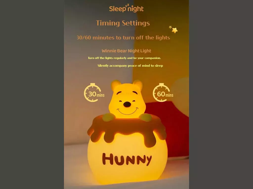 چراغ خواب فانتزی شارژی رومیزی اتاق کودک Winnie the Pooh Night Light Bedroom Children&#39;s Sleeping Light MYCP2305