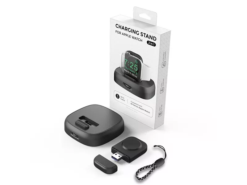 پایه شارژ بی سیم اپل واچ آها استایل Ahastyle PT143 for Apple Watch 2 in 1 Magnetic Wireless Charger