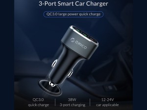 شارژر فندکی 3 پورت اوریکو ORICO 38W 3 Ports (QC3.0*1) USB Smart Car Charger (UPB-3U)