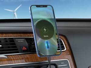 نگهدارنده مغناطیسی و شارژر وایرلس خودرو هوکو HOCO Magic magnetic wireless fast charging car holder CA91