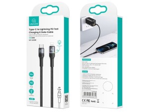 کابل شارژ سریع تایپ‌سی به لایتنینگ 1.2 متری یوسامز USAMS Type-C to Lightning 20W Cable US-SJ538