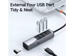 هاب تایپ‌ سی با 5 پورت مک‌ دودو MCDODO USB-C USB3.0x4+PD100W HU-112