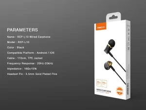 هندزفری سیمی با جک 3.5 میلی‌متری رسی Recci REP-L10 Wired Earphone