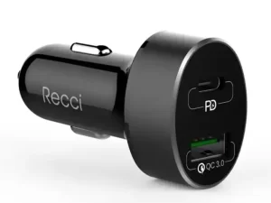 شارژر فندکی خودرو فست‌ شارژ رسی Recci RUC-Y2 Dual port PD + QC3.0 Car Charger 36W