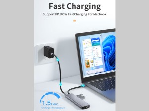 هاب تایپ سی 7 پورت مک بوک فلزی ویوو WiWU Type C Usb C Adapter 7 in 1 For Macbook Alpha 731 HC