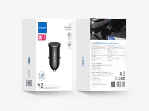 شارژر فندکی سریع دو پورت یو اس بی راک ROCK H11 4.8A 24W Mini Dual USB Car Charger