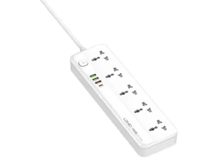 چند راهی برق ۵ سوکت، 3 یو اس بی و 1 تایپ سی الدنیو LDNIO SC5415 Power Strip With USB Port