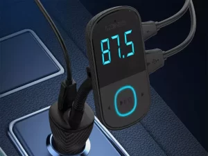 شارژر فندکی و گیرنده بلوتوث اف‌ام‌پلیر خودرو الدنیو همراه با کابل LDNIO Car Charger Triple FM C705Q