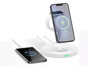 شارژ بی سیم 15 وات چند کاره رسی RECCI RCW-26 15W 5 IN 1 Magnetic WIRELESS CHARGER STAND