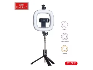 رینگ لایت سه پایه دار ارلدام Earldom Bluetooth Slefie Stick 6 Inch Led Ring Photography Light ET-ZP21