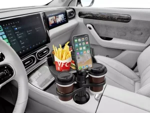 هولدر لیوانی به همراه سینی غذاخوری قابل تنظیم خودرو Cup holder with adjustable car dining tray HCB06