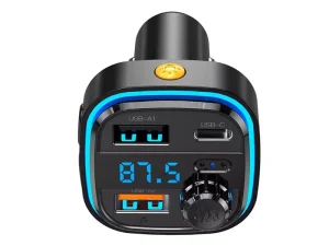 شارژر فندکی و گیرنده بلوتوث خودرو یو اس بی و تایپ سی ایکس او XO transmiter FM BCC08 Bluetooth MP3 car charger 3,1A