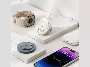 شارژر مغناطیسی بی سیم 15 وات و حلقه نگهدارنده گوشی موبایل راک ROCK W51 Magnetic Ring Holder 3 in 1 Wireless Charger