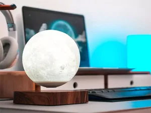 چراغ خواب رومیزی ماه شناور مغناطیسی پرینت سه بعدی معلق Magnetic levitation moon lamp romantic light levitation 3D printing