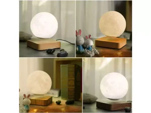 چراغ خواب رومیزی ماه شناور مغناطیسی پرینت سه بعدی معلق Magnetic levitation moon lamp romantic light levitation 3D printing