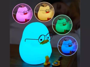 چراغ خواب رومیزی فانتزی شارژی سیلیکونیEmo Duck Kids Night Light Silicone Lamp XR-MM-L2207