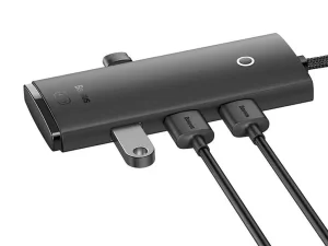 هاب یو اس بی چهار پورت با کابل یک متری بیسوس Baseus WKQX030101 Lite Series 4-Port USB-A HUB Adapter