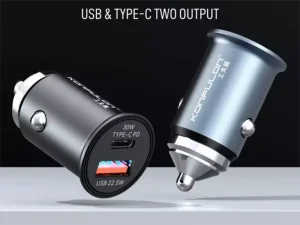 شارژ فندکی خودرو تایپ سی و یو اس بی کانفلون Konfulon C80Q Car Charger USB &amp; TYPE-C 2 Output