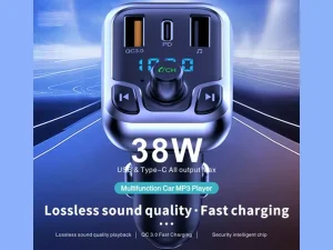 شارژر فندکی و گیرنده بلوتوثی تایپ سی و یو اس بی 20 وات کانفلون Konfulon JK71 Car Adapter Fastcharger Car Bluetooth