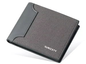 کیف پول مردانه ضد سرقت تاشو سانی ستی SUNICETY RFID anti-theft canvas men&#39;s wallet S3019