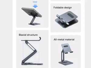 هولدر رومیزی تبلت 360 درجه بیسوس Baseus Desktop Biaxial Foldable Metal Tablet Stand Rotatable Version Space BS-HP006A B10431801811-00