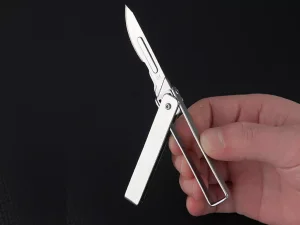 چاقو آنباکسینگ ضدزنگ تاشو قابل اتصال با جاکلیدی Creative folding utility unboxing knife