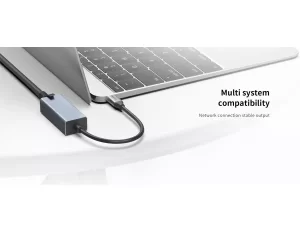 مبدل تایپ سی به پورت شبکه رسی Recci RH10 network port Type-c to RJ45 HUB