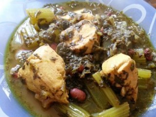 خورش کرفس و مرغ با مایکروویو