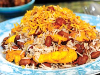 لوبیا چیتی پلو