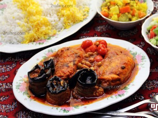 خورش بادمجان و مرغ