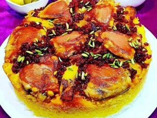 ته دیگ مرغ زعفرانی + طرز تهیه