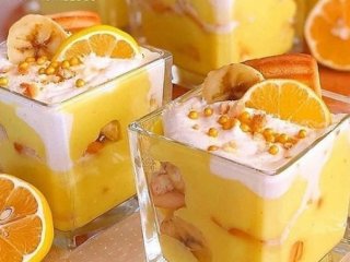 پودینگ موزی با بیسکوئیت + طرز تهیه