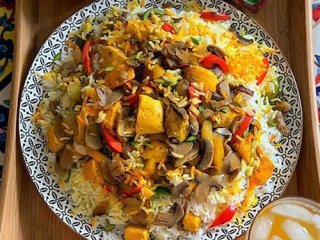 طرز تهیه پلو مرغ و قارچ