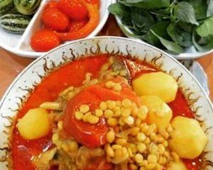 طرز تهیه آبگوشت مرغ با لپه