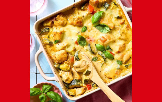 خوراک مرغ و کدو سبز