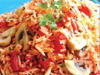 پلوی گوجه‌فرنگی و قارچ