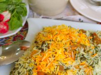 پلوی آلو اسفناج