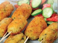 كباب چوبی سیب‌زمینی و پنیر