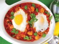 خوراك گوشت قلقلی و تخم‌مرغ