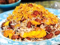 لوبیا چیتی پلو