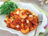 خوراك میگو با سس گوجه‌فرنگی