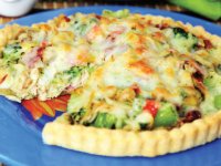 تارت سبزی و ژامبون