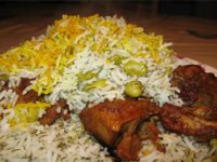 خوراک گوشت گوسفند با برنج قالبی