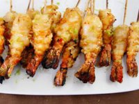 میگوی کبابی با سس چیلی