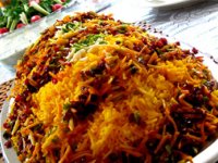 برنج تزئینی با خوراک گوشت